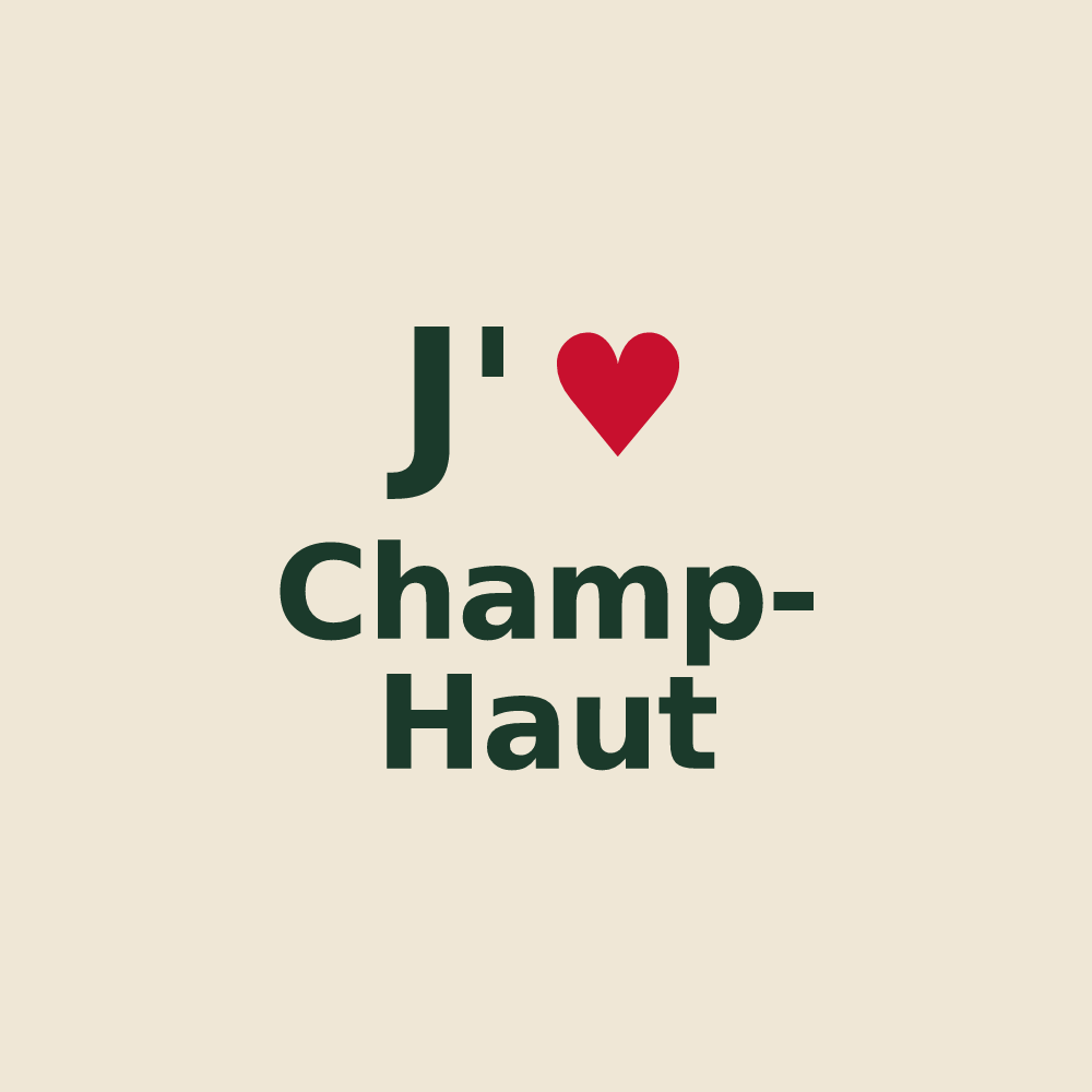 Tote bag personnalisé Champ-Haut — design J'aime Champ-Haut