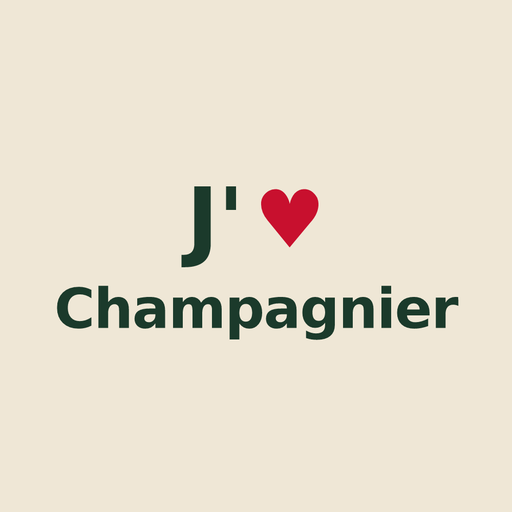 Tote bag personnalisé Champagnier — design J'aime Champagnier