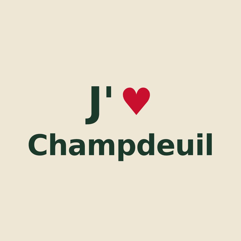 Tote bag personnalisé Champdeuil — design J'aime Champdeuil