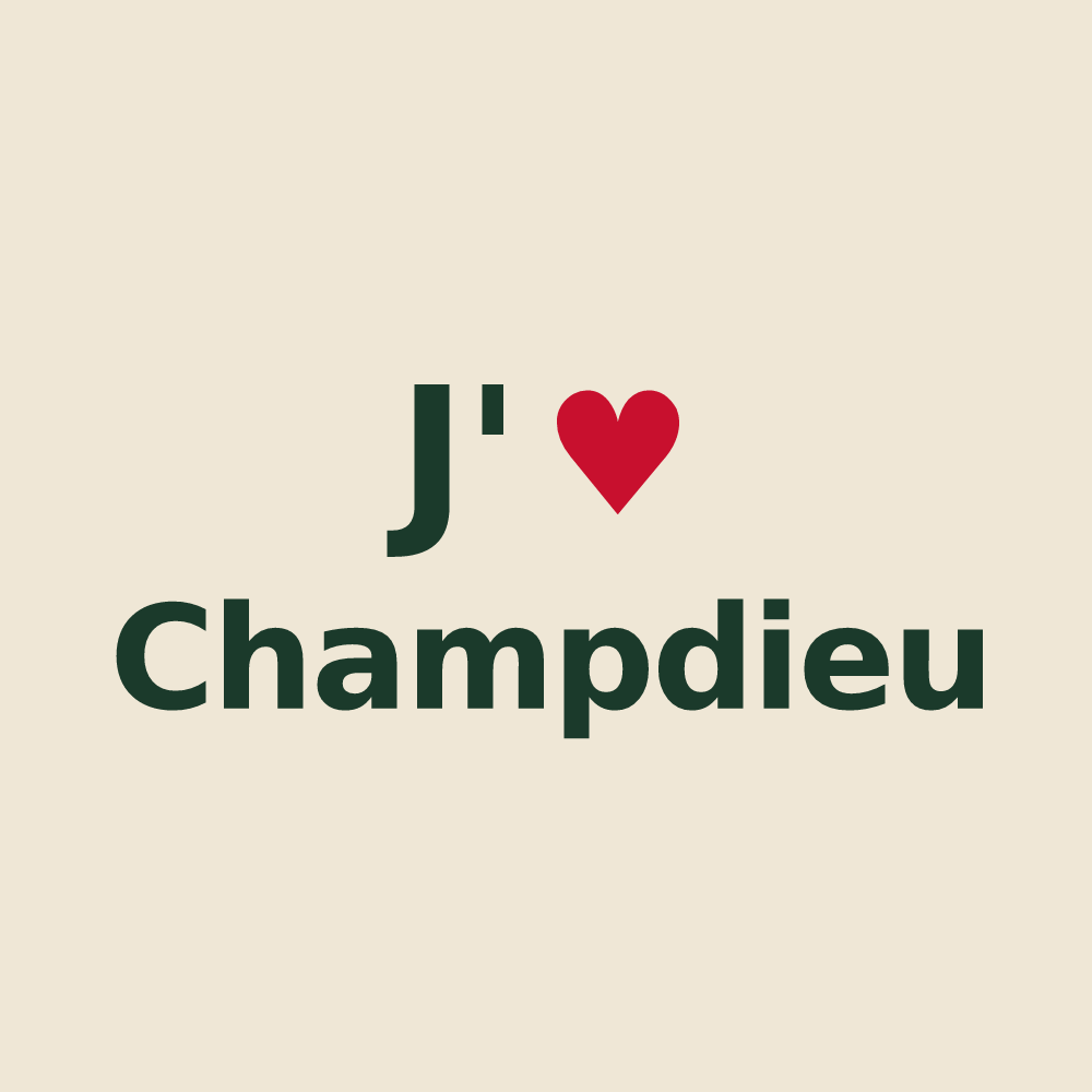 Tote bag personnalisé Champdieu — design J'aime Champdieu
