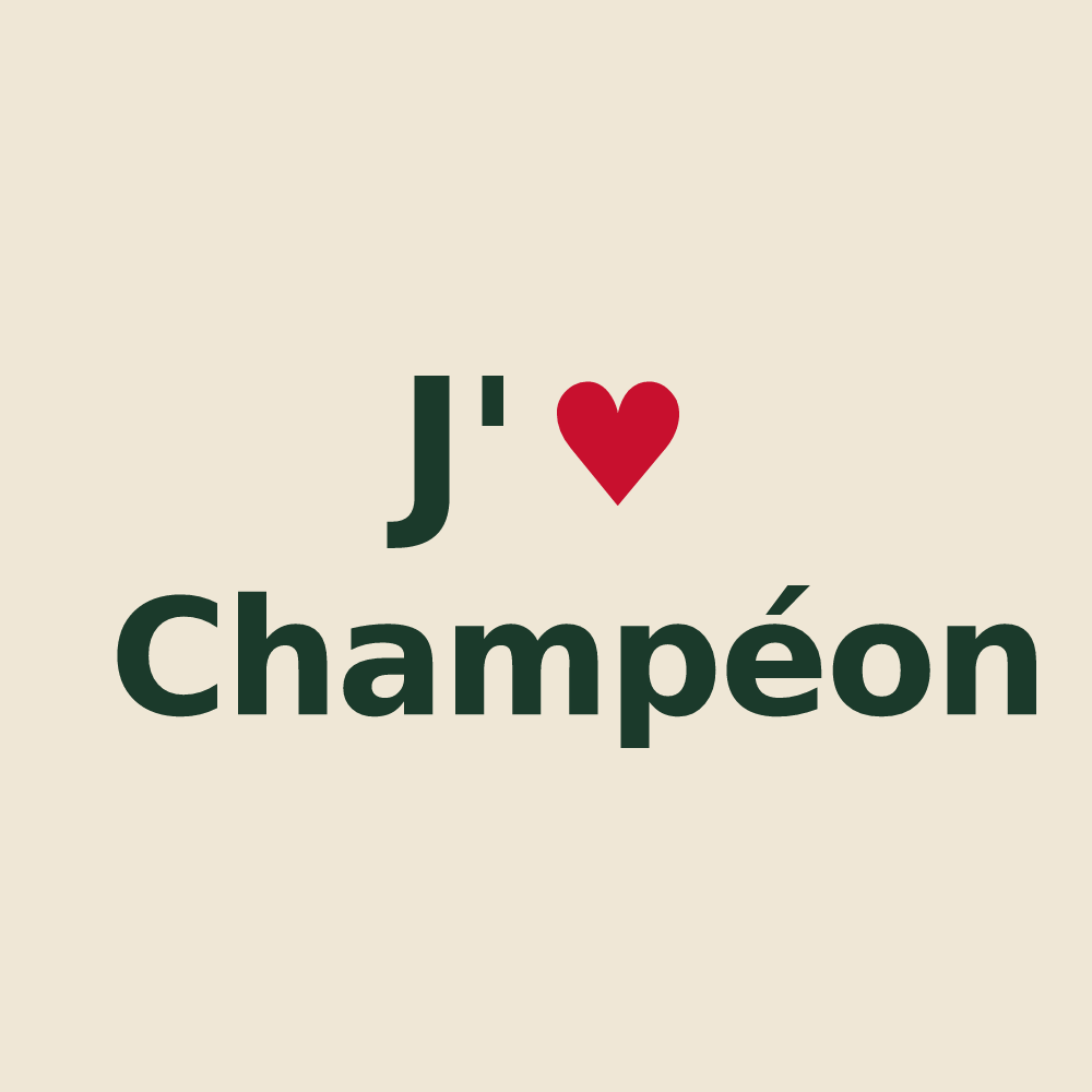Tote bag personnalisé Champéon — design J'aime Champéon