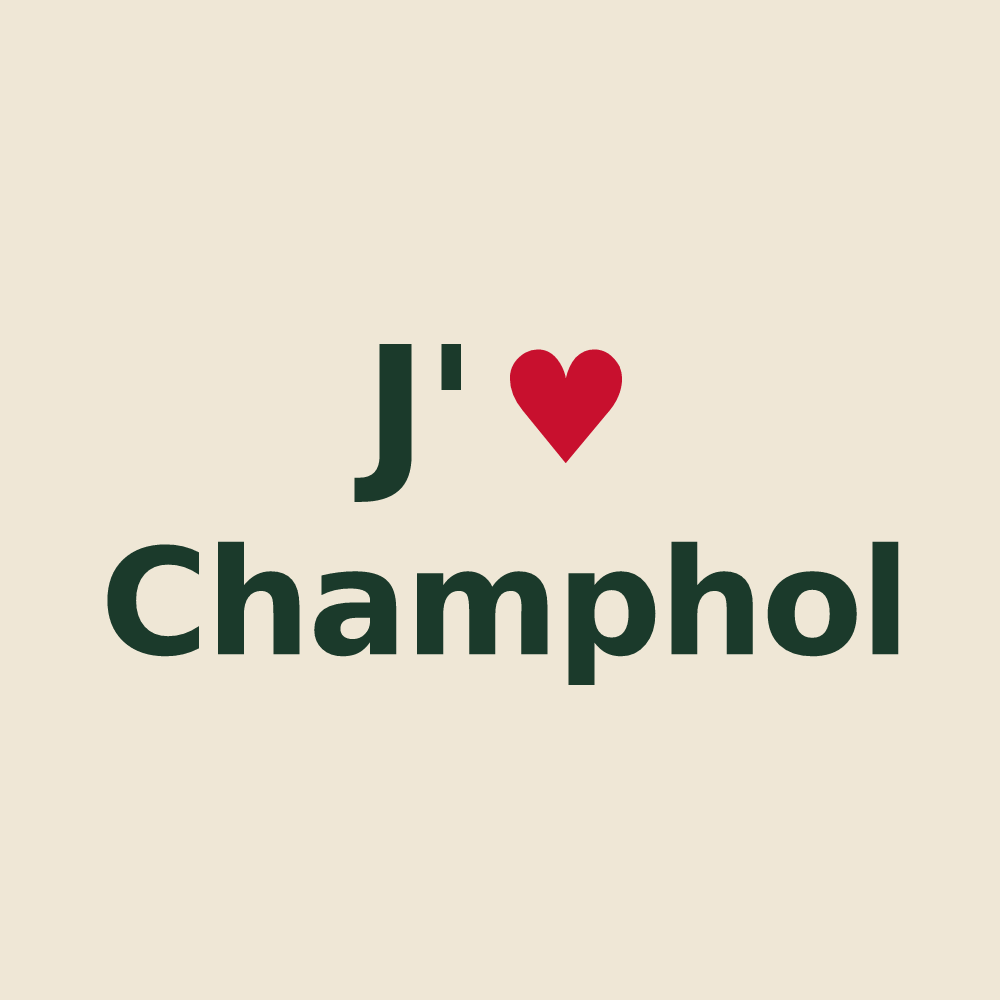Tote bag personnalisé Champhol — design « J'aime Champhol » imprimé sur le tote bag
