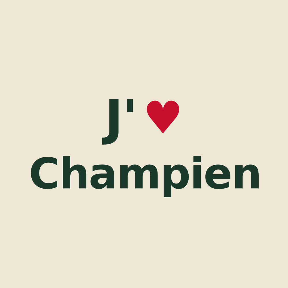 Tote bag personnalisé Champien — design J'aime Champien