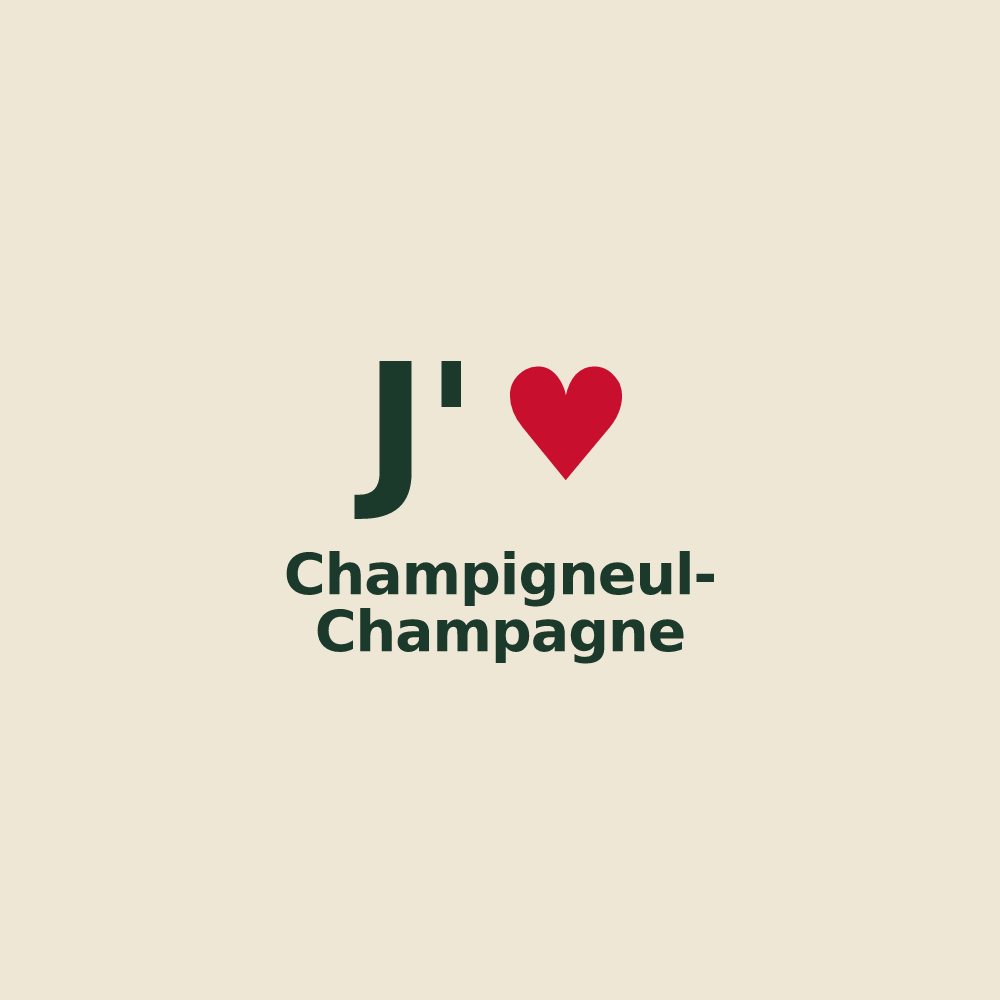 Tote bag personnalisé Champigneul-Champagne — design J'aime Champigneul-Champagne
