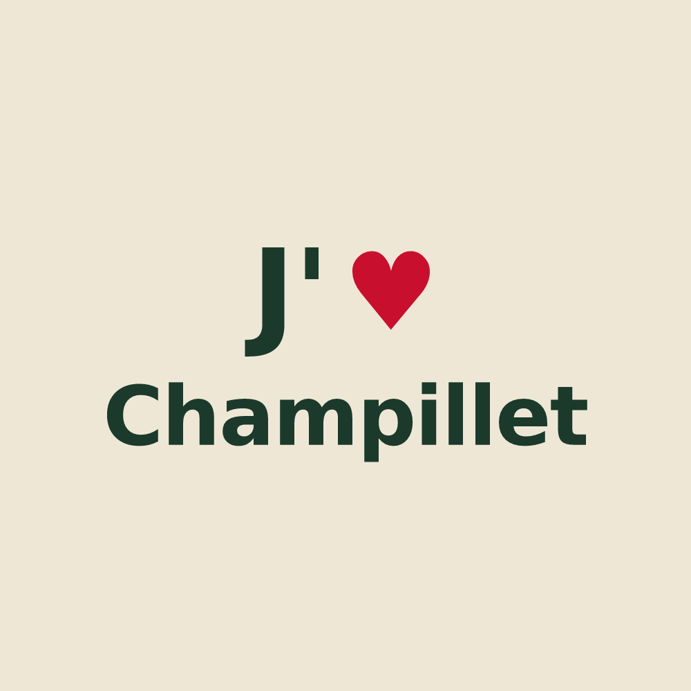 Tote bag personnalisé Champillet — design J'aime Champillet