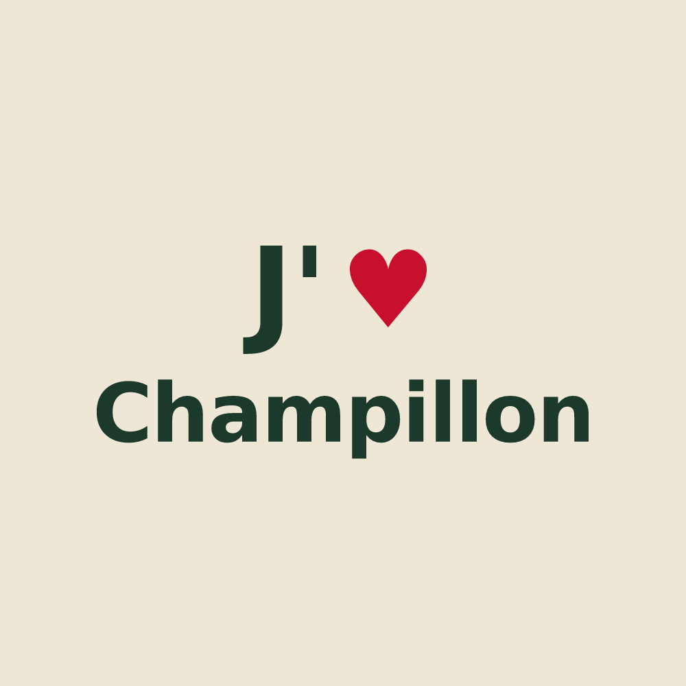 Tote bag personnalisé Champillon — design J'aime Champillon