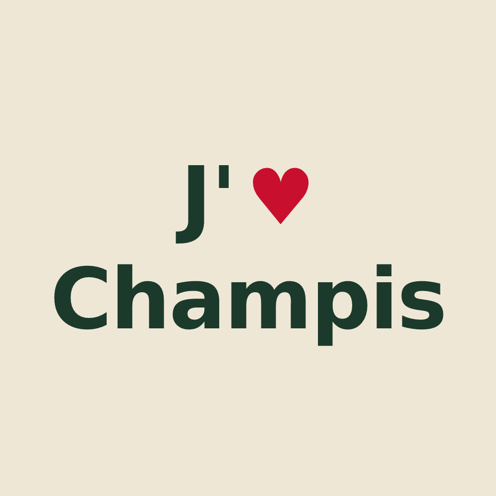 Tote bag personnalisé Champis — design J'aime Champis