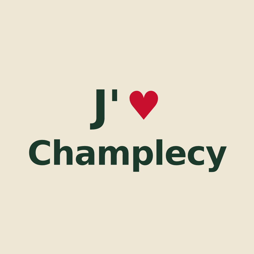 Tote bag personnalisé Champlecy — design « J'aime Champlecy » imprimé sur le tote bag