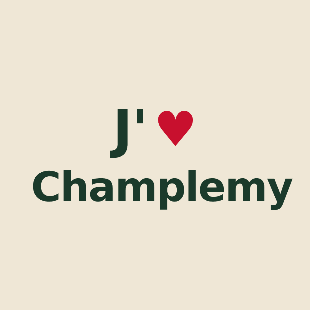 Tote bag personnalisé Champlemy — design J'aime Champlemy