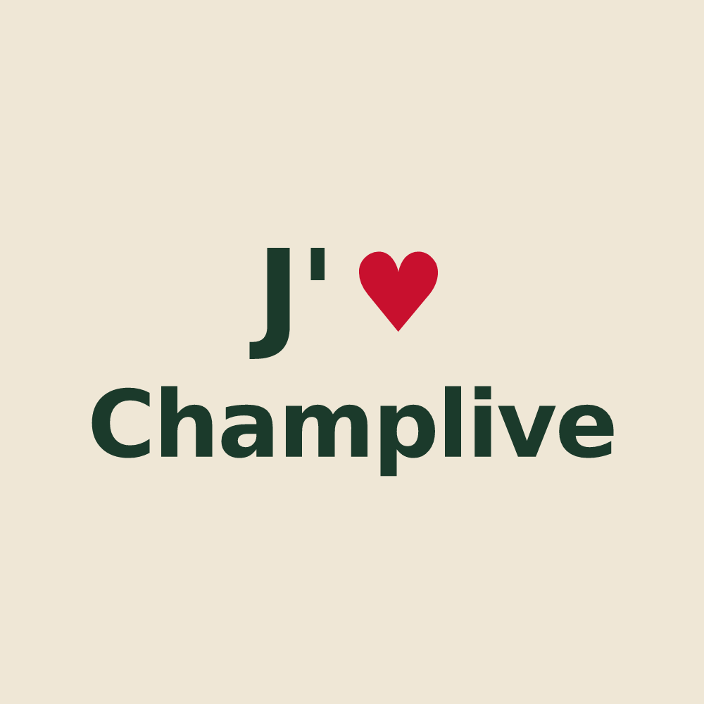 Tote bag personnalisé Champlive — design J'aime Champlive