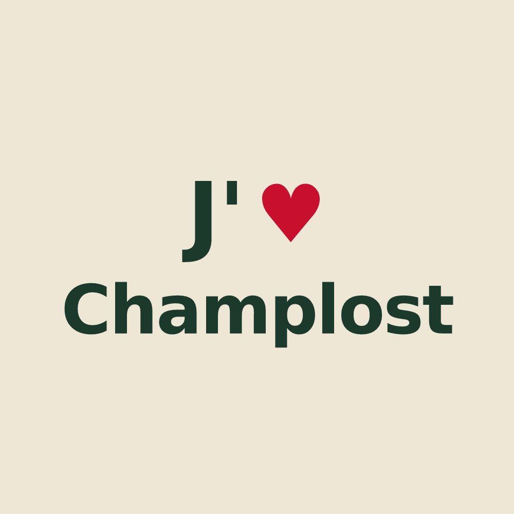 Tote bag personnalisé Champlost — design « J'aime Champlost » imprimé sur le tote bag