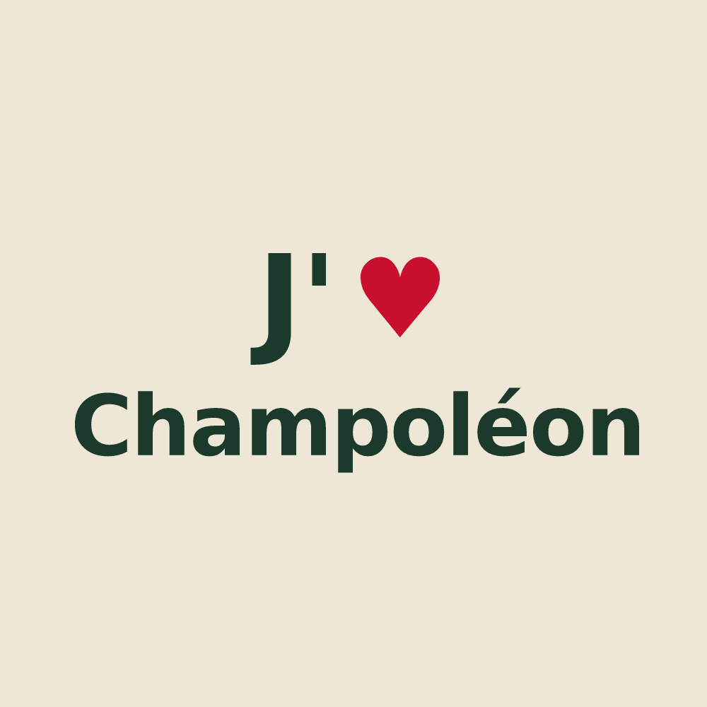 Tote bag personnalisé Champoléon — design J'aime Champoléon