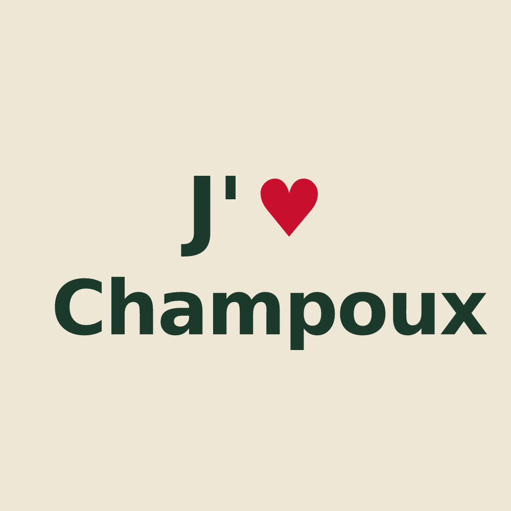 Tote bag personnalisé Champoux — design J'aime Champoux