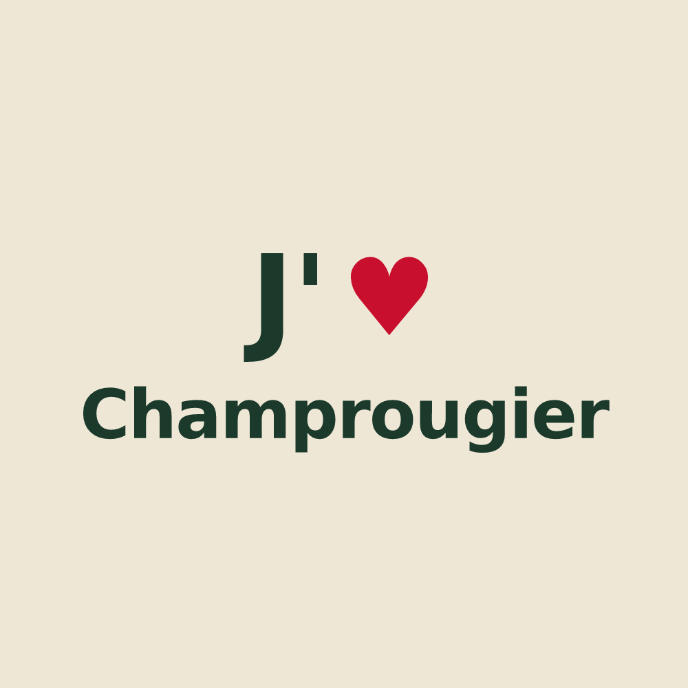 Tote bag personnalisé Champrougier — design J'aime Champrougier