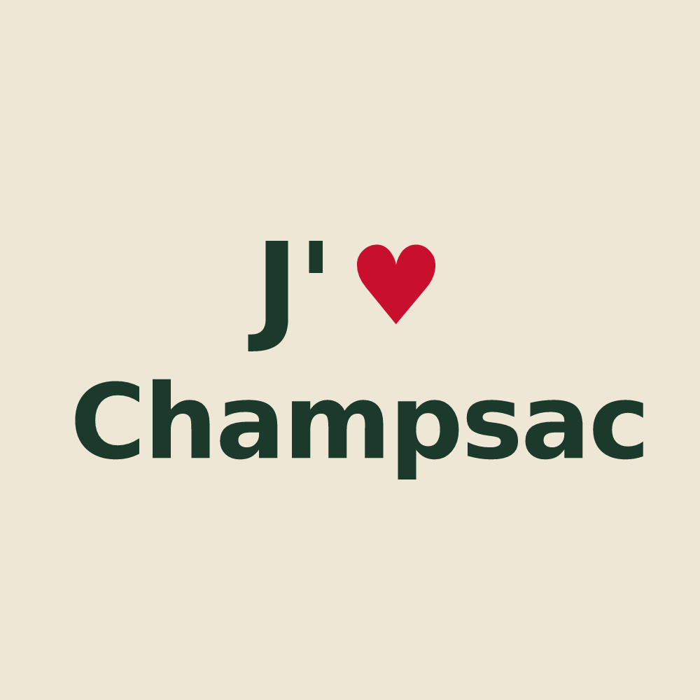 Tote bag personnalisé Champsac — design J'aime Champsac