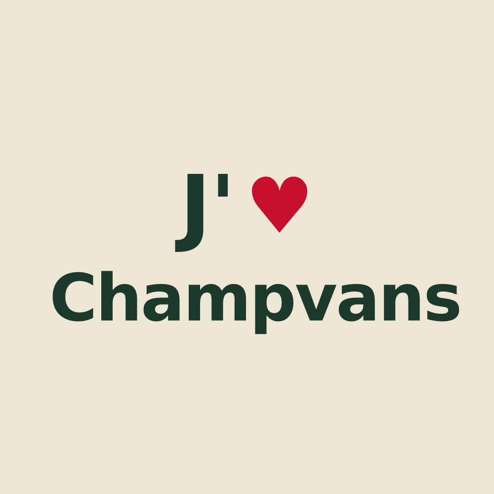 Tote bag personnalisé Champvans — design J'aime Champvans