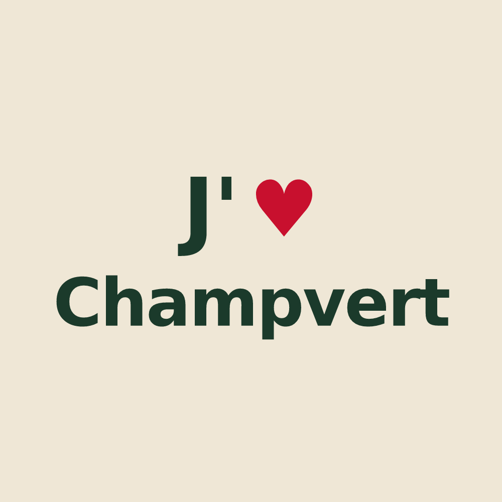 Tote bag personnalisé Champvert — design J'aime Champvert