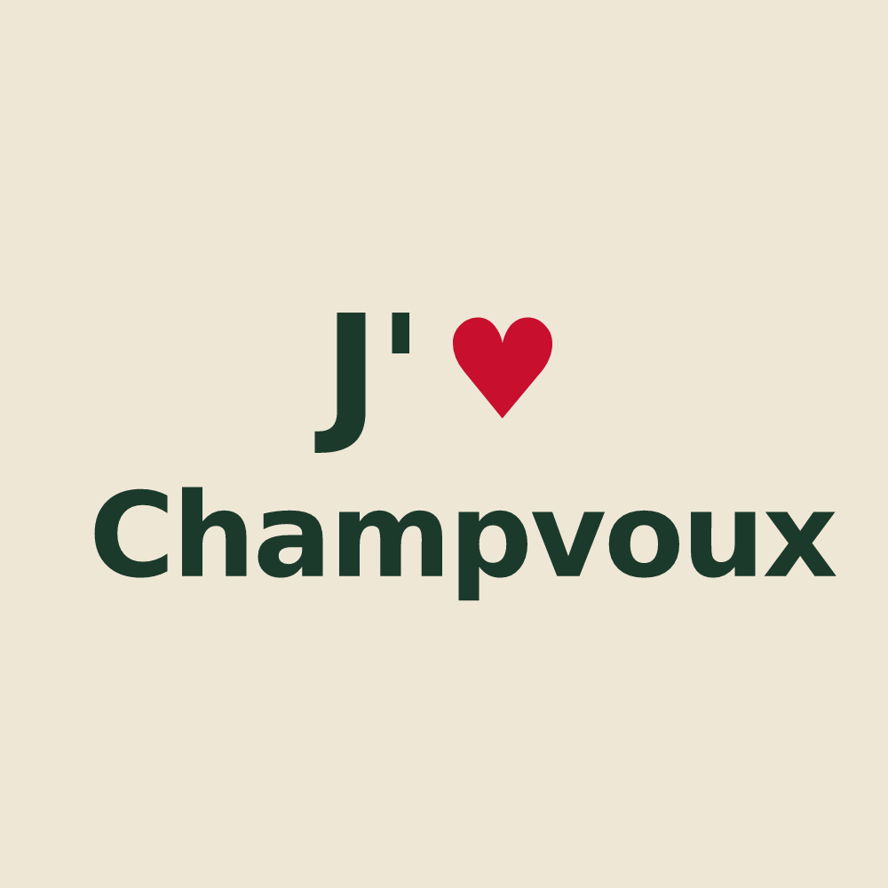 Tote bag personnalisé Champvoux — design J'aime Champvoux