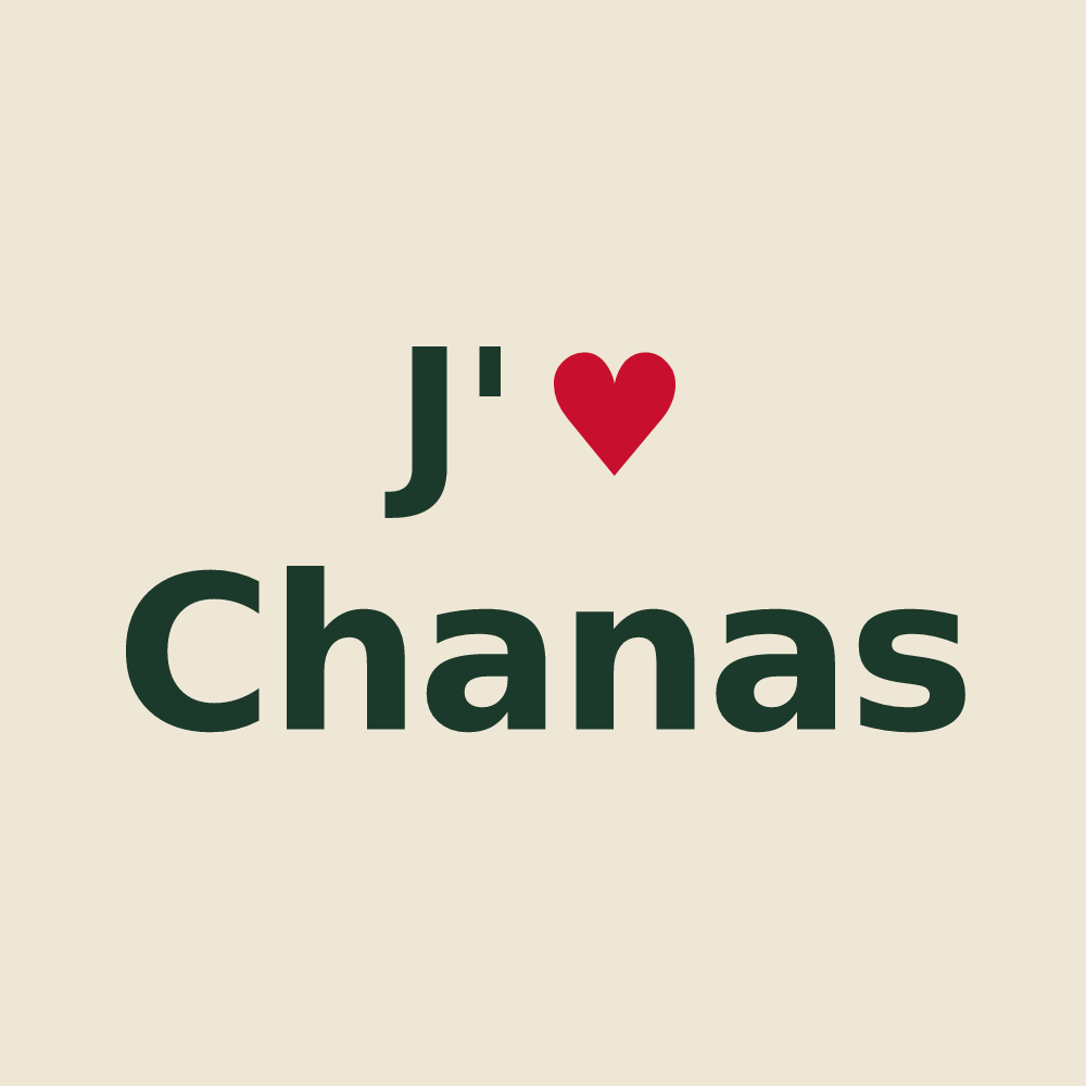 Tote bag personnalisé Chanas — design J'aime Chanas