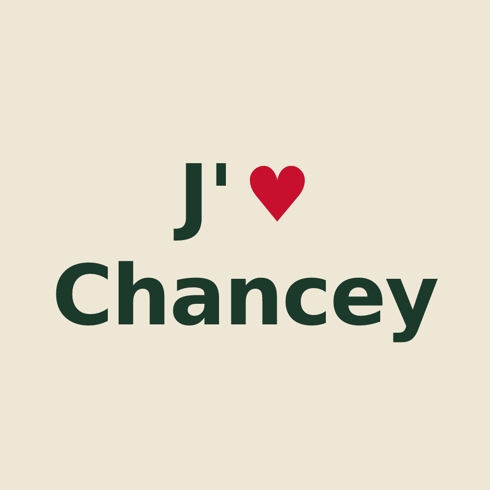 Tote bag personnalisé Chancey — design J'aime Chancey