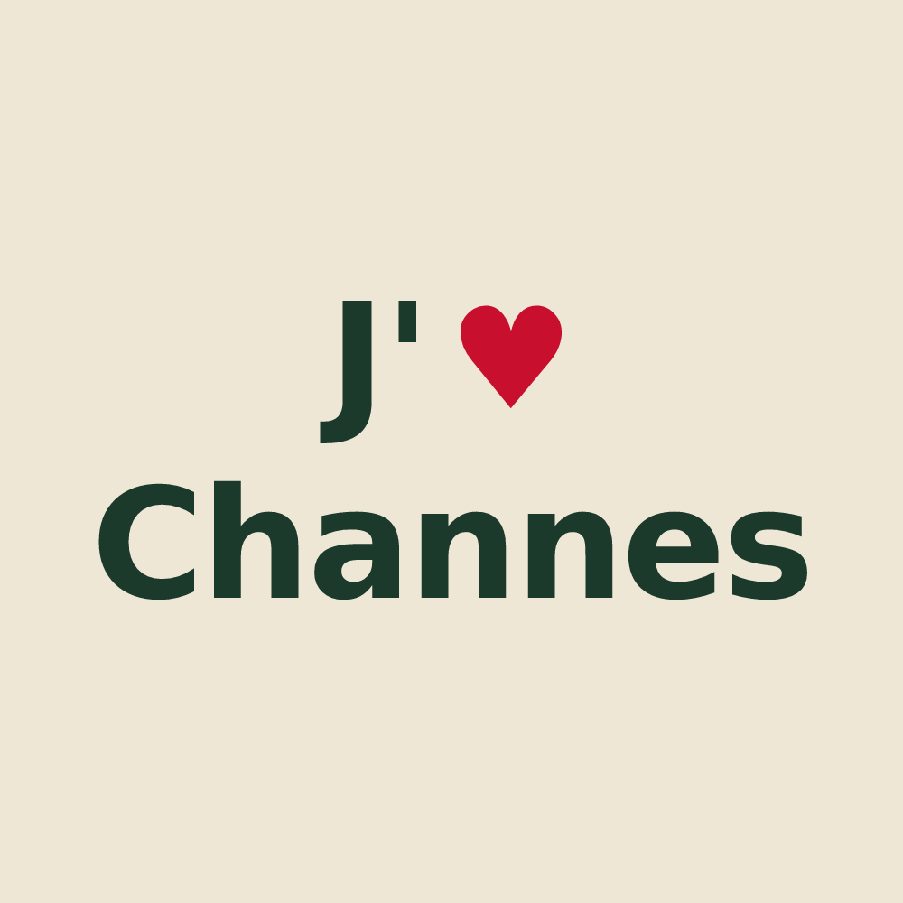 Tote bag personnalisé Channes — design J'aime Channes