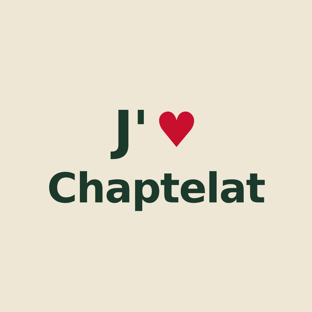 Tote bag personnalisé Chaptelat — design J'aime Chaptelat