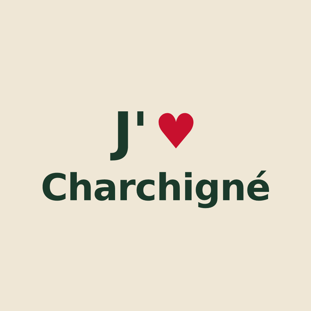 Tote bag personnalisé Charchigné — design J'aime Charchigné