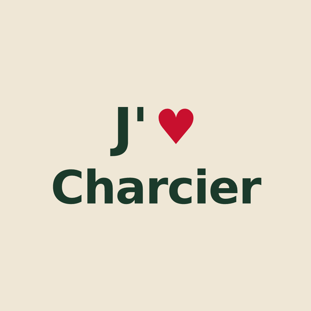 Tote bag personnalisé Charcier — design J'aime Charcier