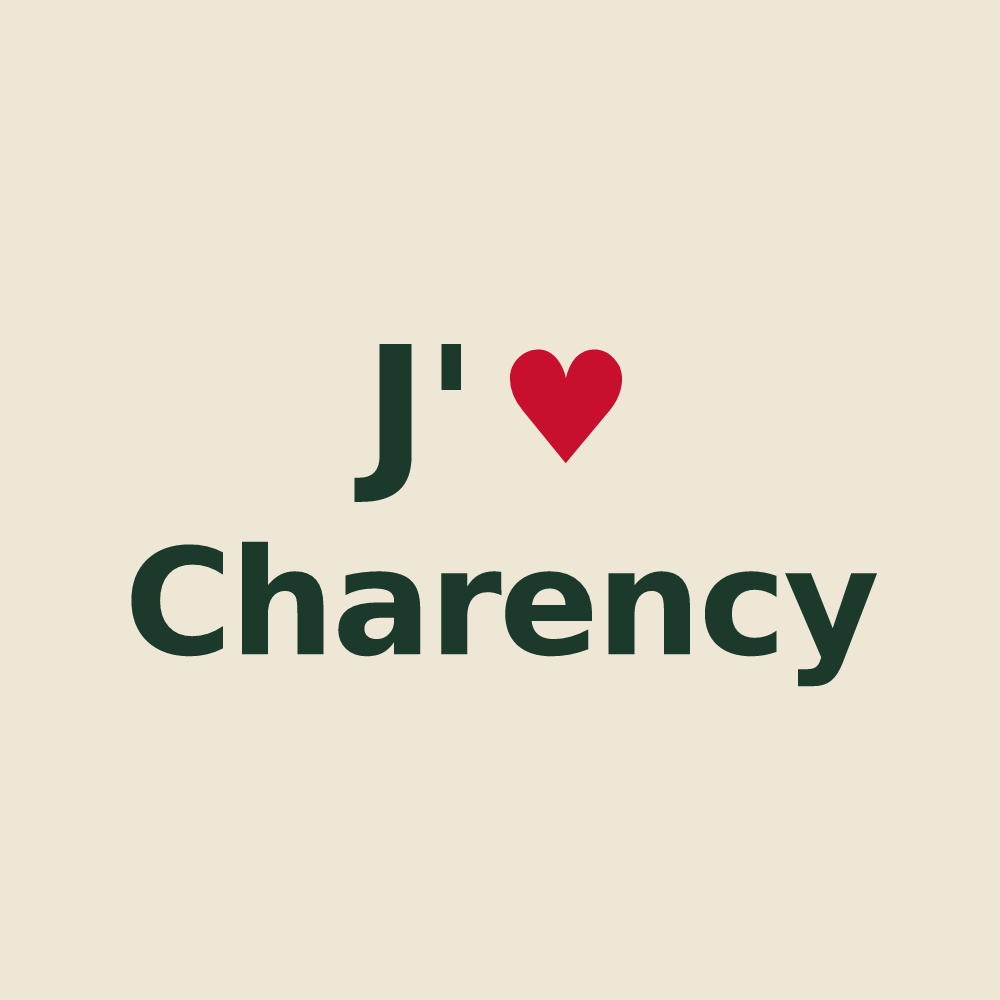 Tote bag personnalisé Charency — design J'aime Charency