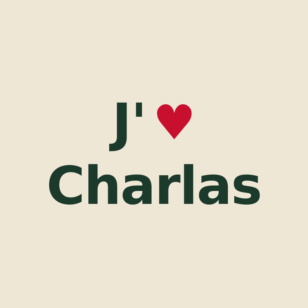 Tote bag personnalisé Charlas — design J'aime Charlas