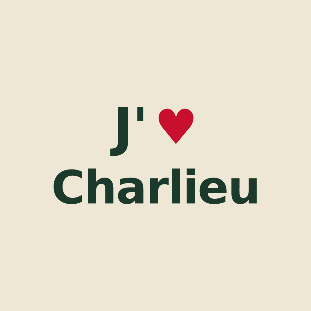 Tote bag personnalisé Charlieu — design J'aime Charlieu