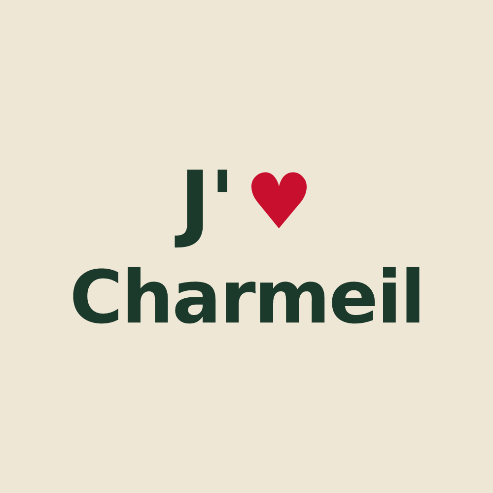 Tote bag personnalisé Charmeil — design J'aime Charmeil