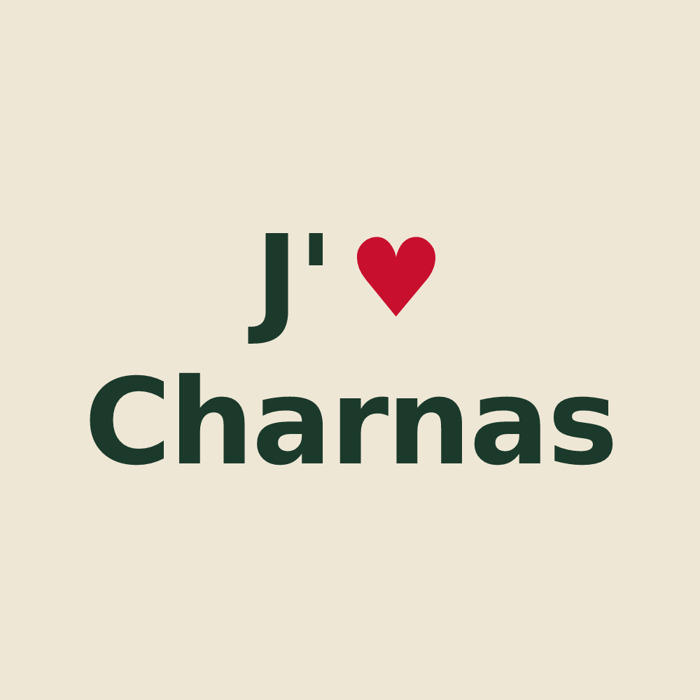Tote bag personnalisé Charnas — design J'aime Charnas