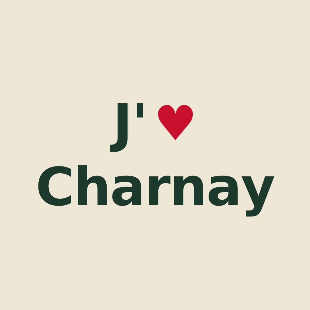 Tote bag personnalisé Charnay — design « J'aime Charnay » imprimé sur le tote bag