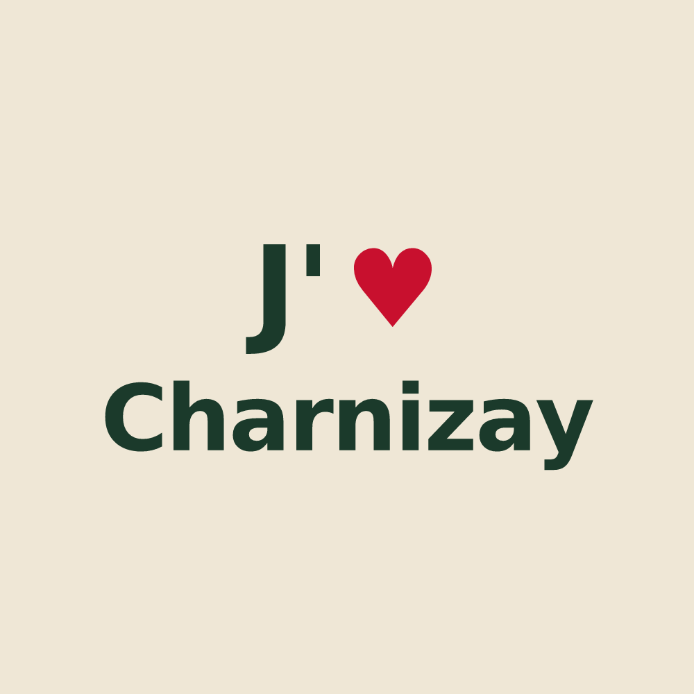 Tote bag personnalisé Charnizay — design J'aime Charnizay
