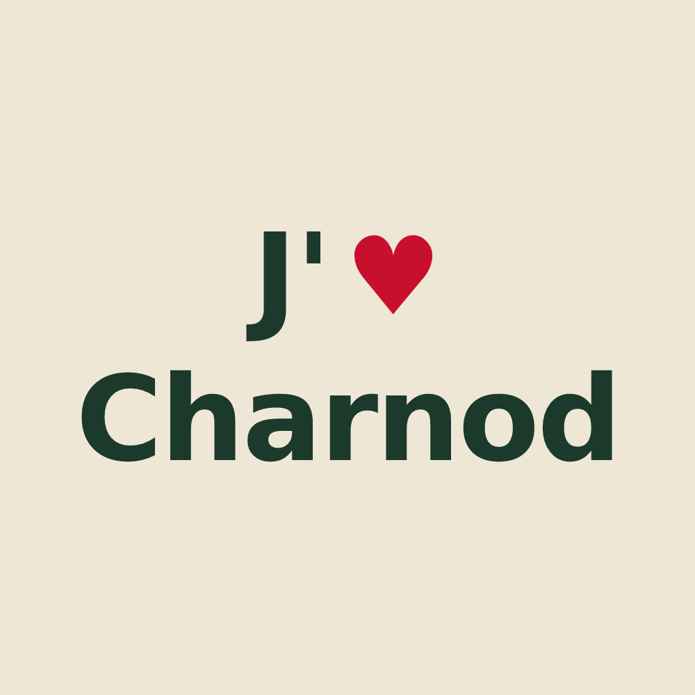Tote bag personnalisé Charnod — design J'aime Charnod