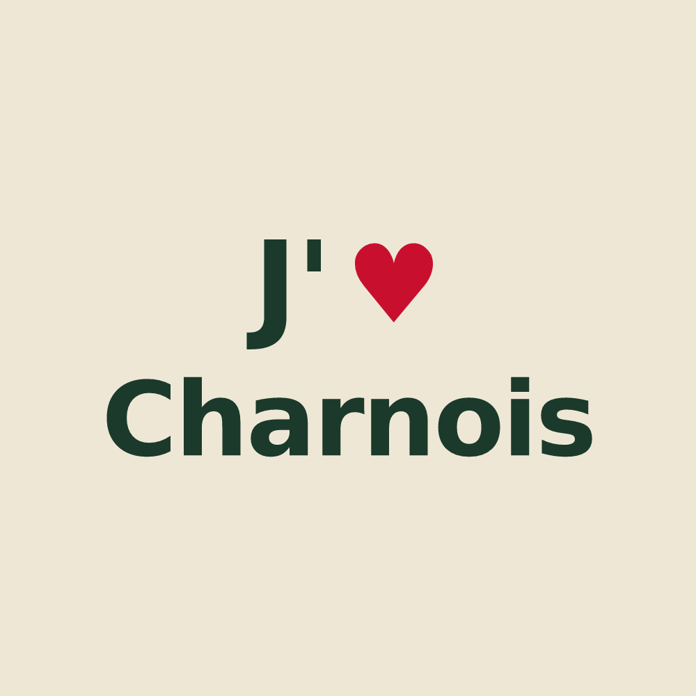 Tote bag personnalisé Charnois — design J'aime Charnois
