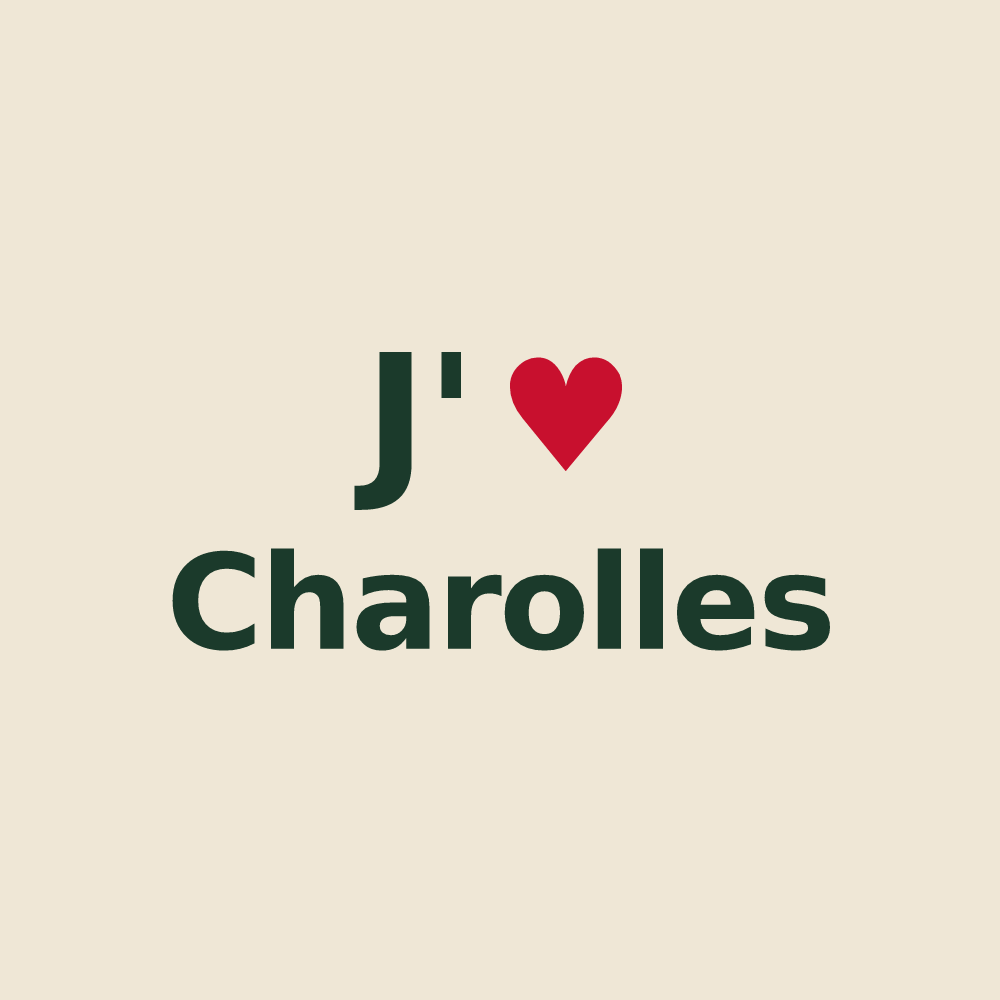 Tote bag personnalisé Charolles — design J'aime Charolles