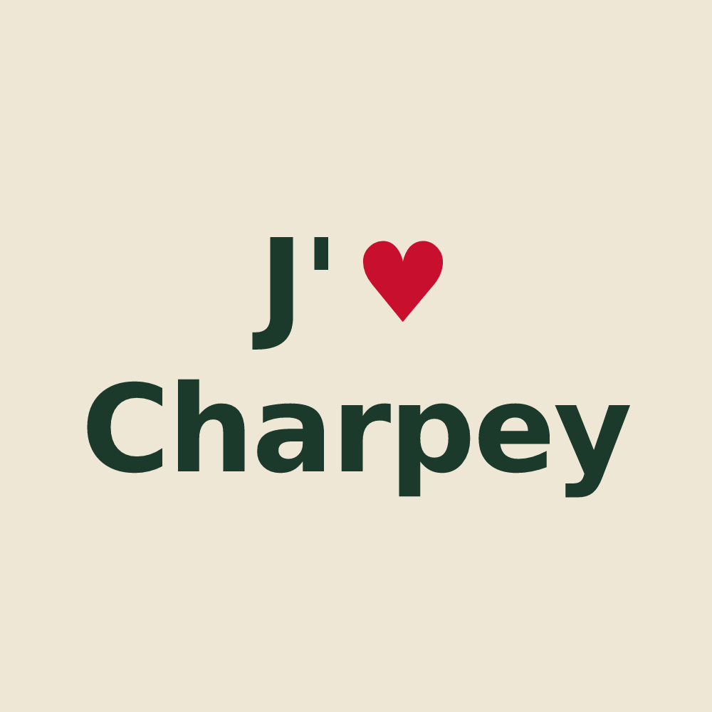 Tote bag personnalisé Charpey — design J'aime Charpey