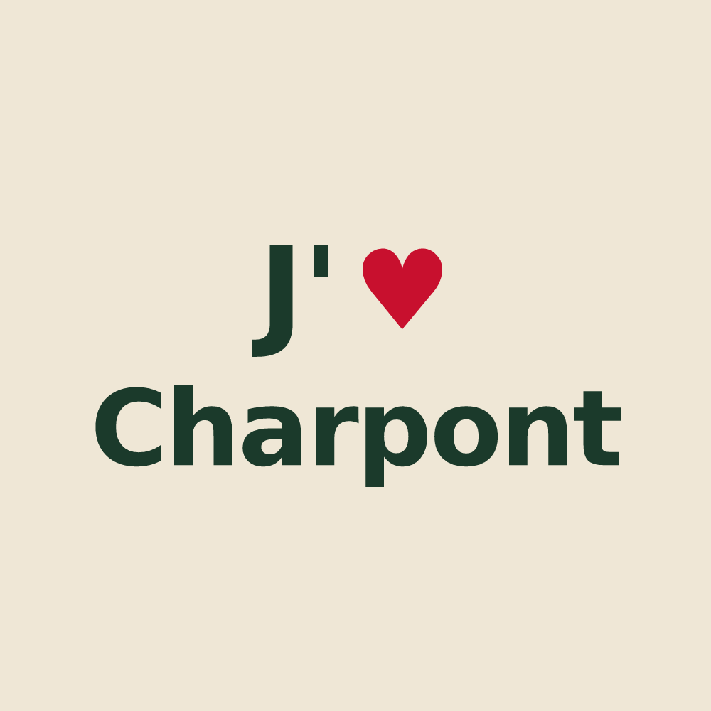 Tote bag personnalisé Charpont — design J'aime Charpont
