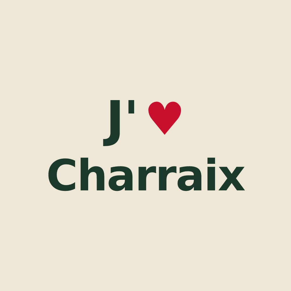 Tote bag personnalisé Charraix — design J'aime Charraix