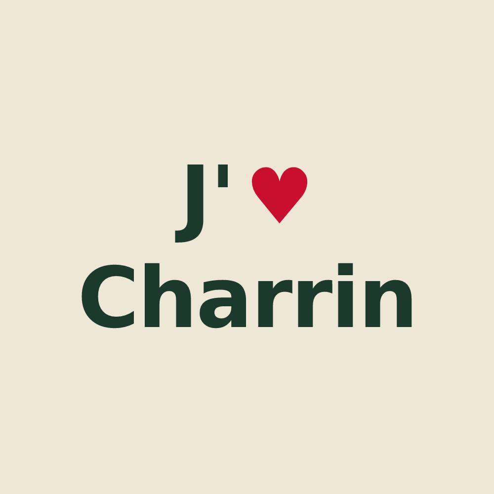 Tote bag personnalisé Charrin — design J'aime Charrin