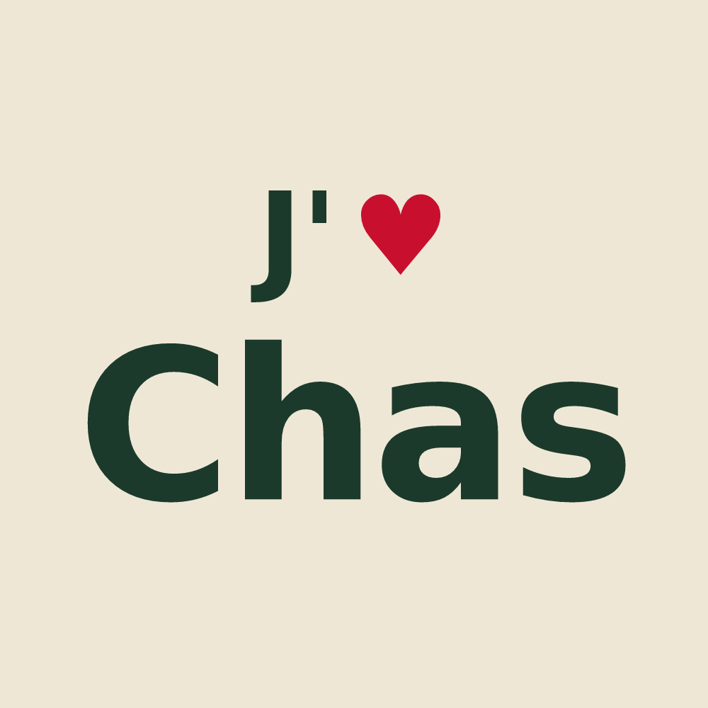 Tote bag personnalisé Chas — design J'aime Chas