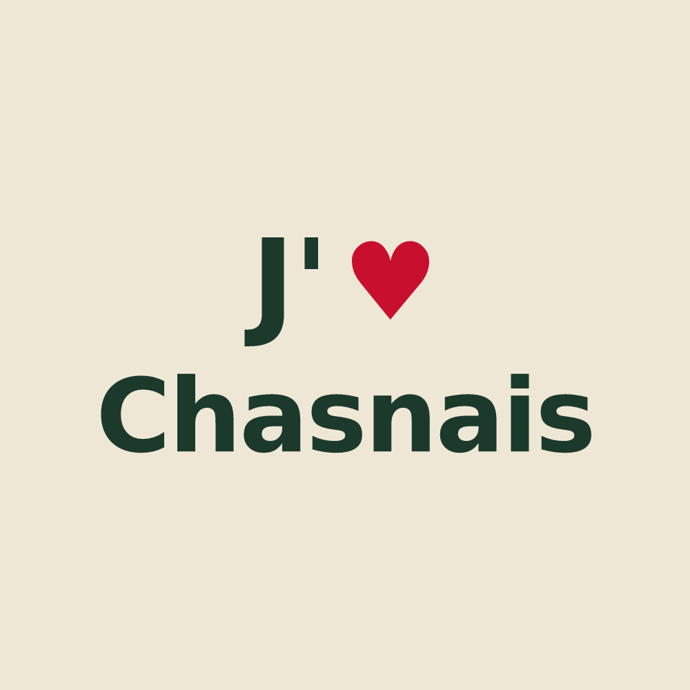 Tote bag personnalisé Chasnais — design J'aime Chasnais
