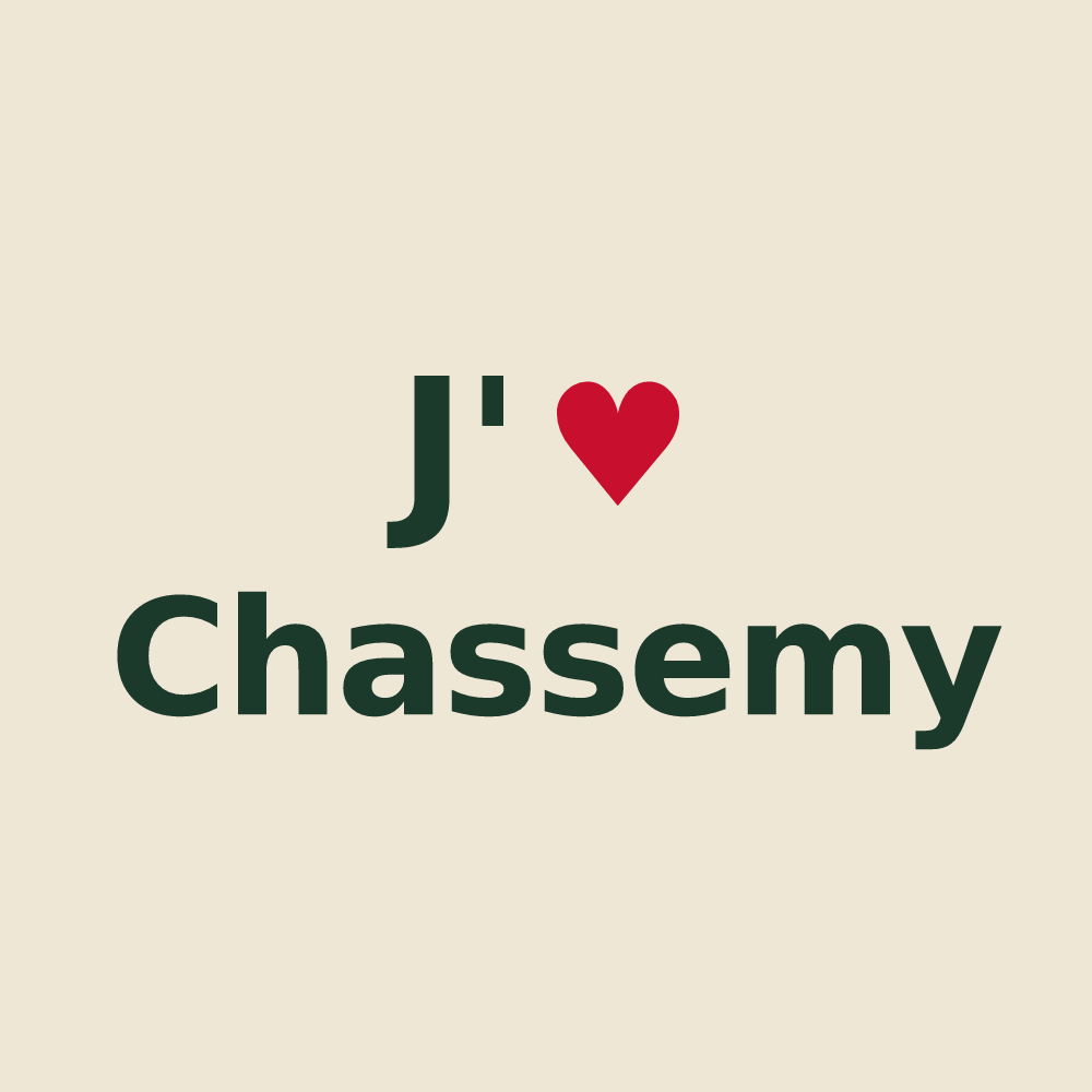 Tote bag personnalisé Chassemy — design J'aime Chassemy