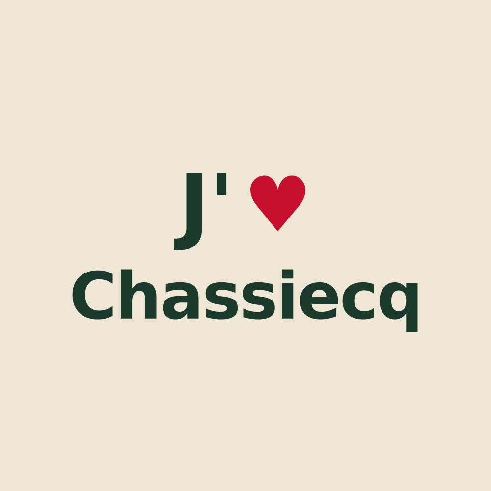 Tote bag personnalisé Chassiecq — design J'aime Chassiecq