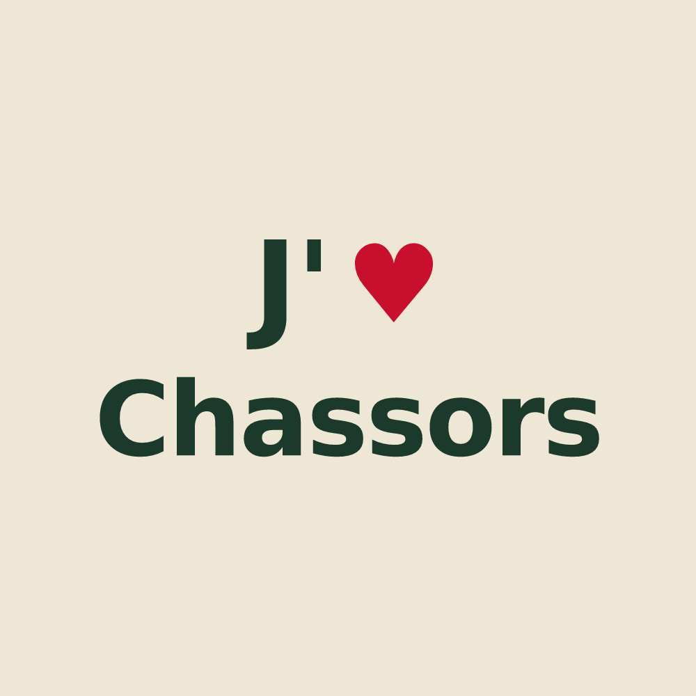 Tote bag personnalisé Chassors — design J'aime Chassors