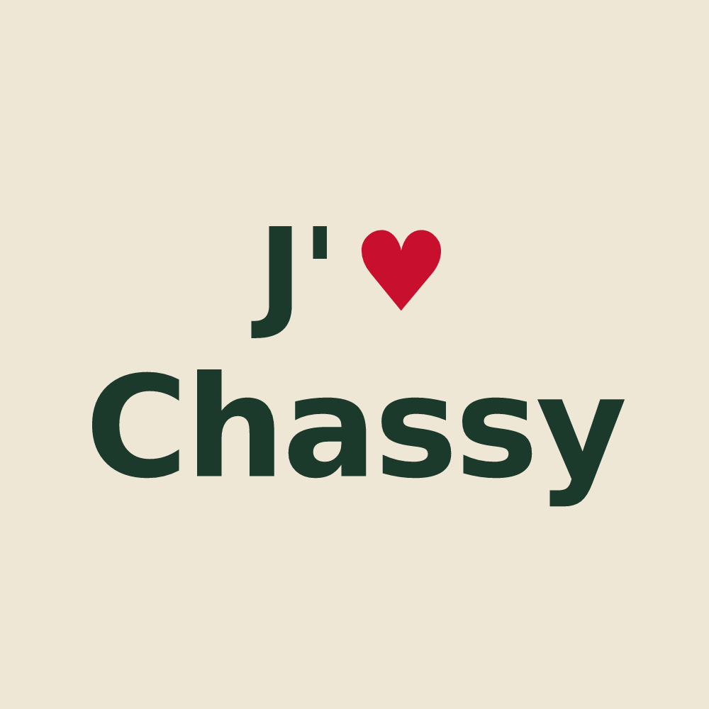 Tote bag personnalisé Chassy — design J'aime Chassy