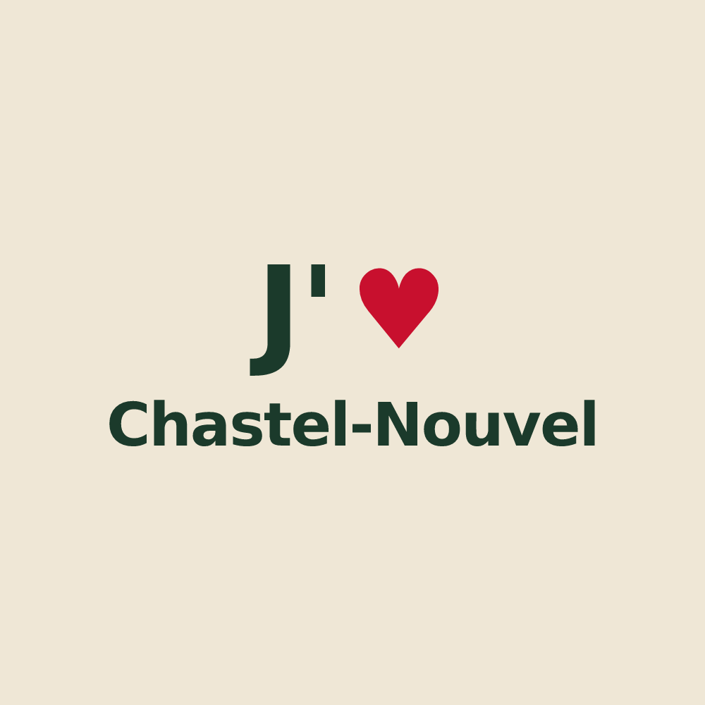 Tote bag personnalisé Chastel-Nouvel — design « J'aime Chastel-Nouvel » imprimé sur le tote bag