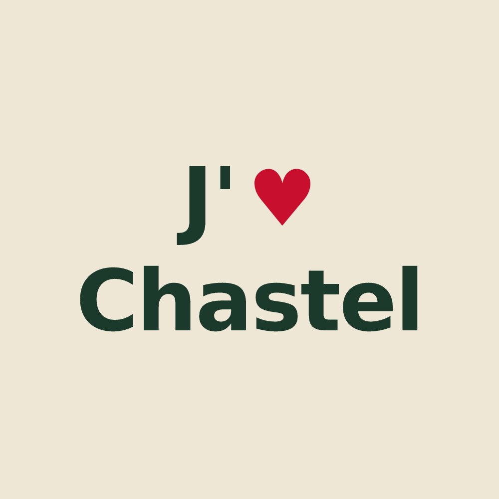 Tote bag personnalisé Chastel — design J'aime Chastel
